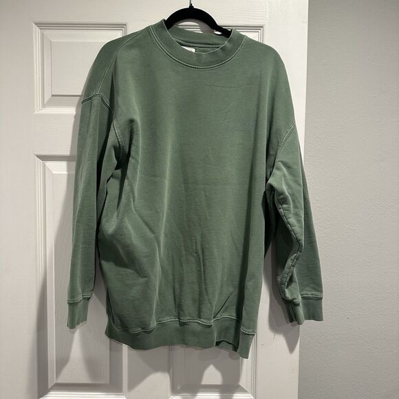 Anine Bing Cody Live Sweatshirt Fleece Pullover Crew Neck Green Small - Picture 1 of 7